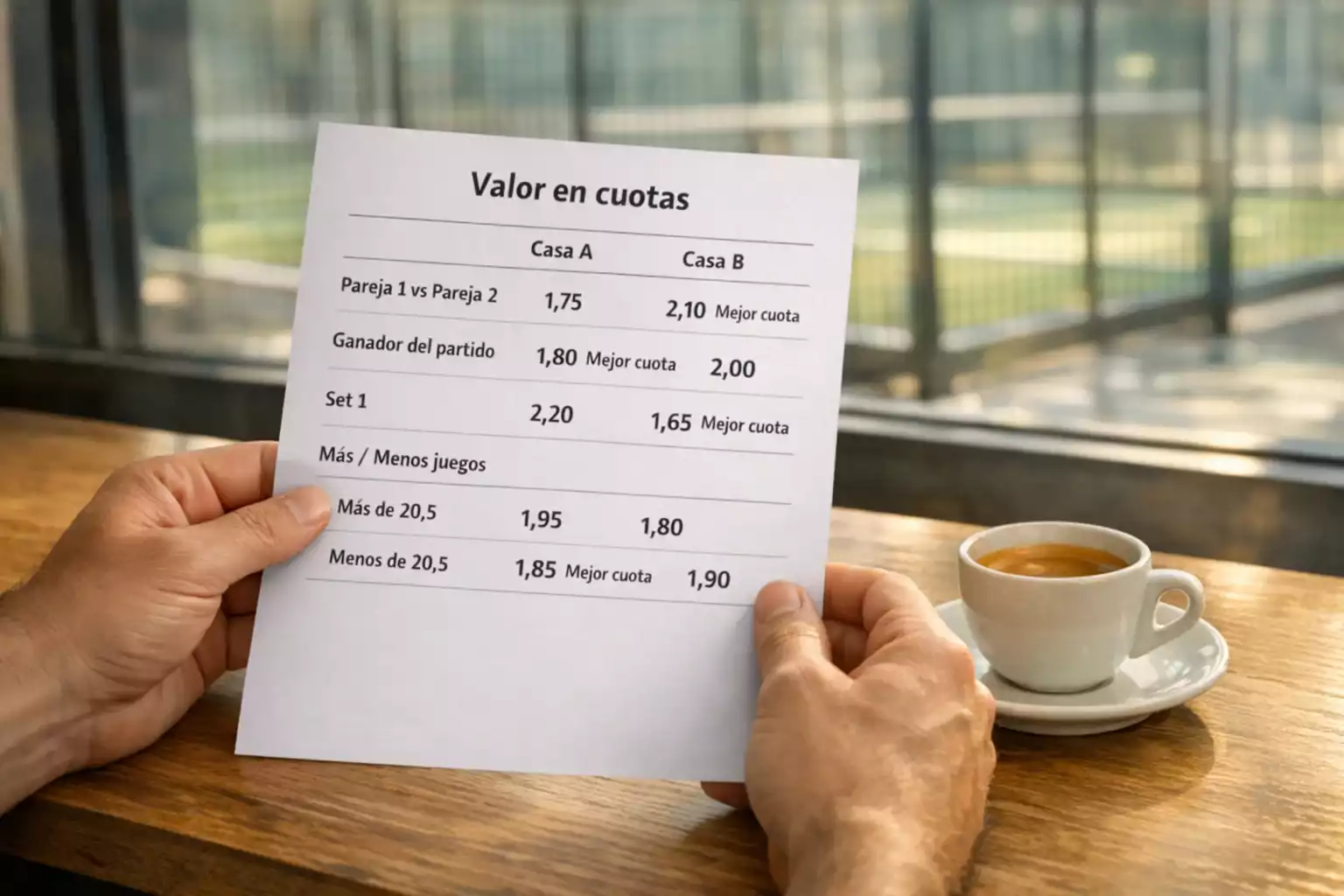 Valor en cuotas de pádel para detectar apuestas rentables